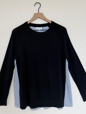 Nordstrom Round Neck Sweater with Stripe
Woven Underlayer